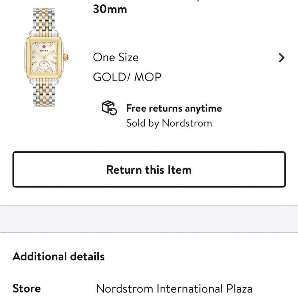 Michele Two-Tone Deco Mid Diamond Dial Watch - Picture 7 of 8